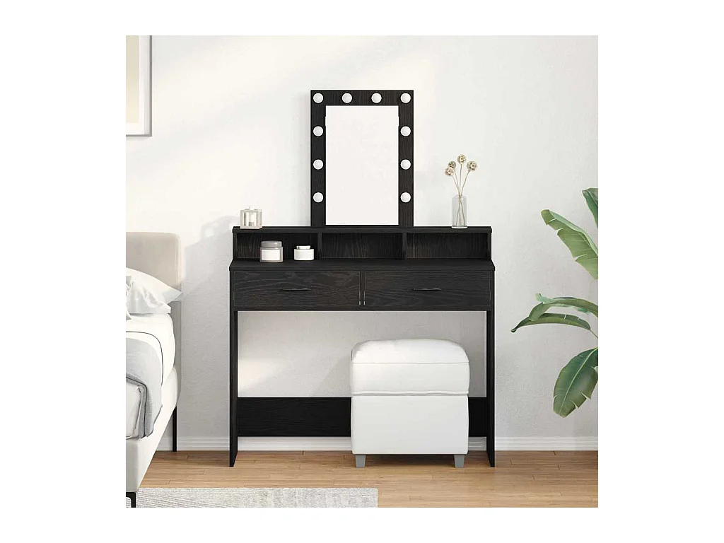 Table de Toilette Noir 100 x 41 x 140 cm Bois d'ingénierie