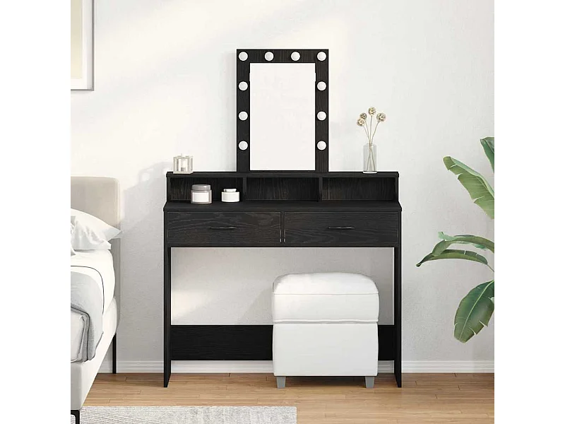 Table de Toilette Noir 100 x 41 x 140 cm Bois d'ingénierie