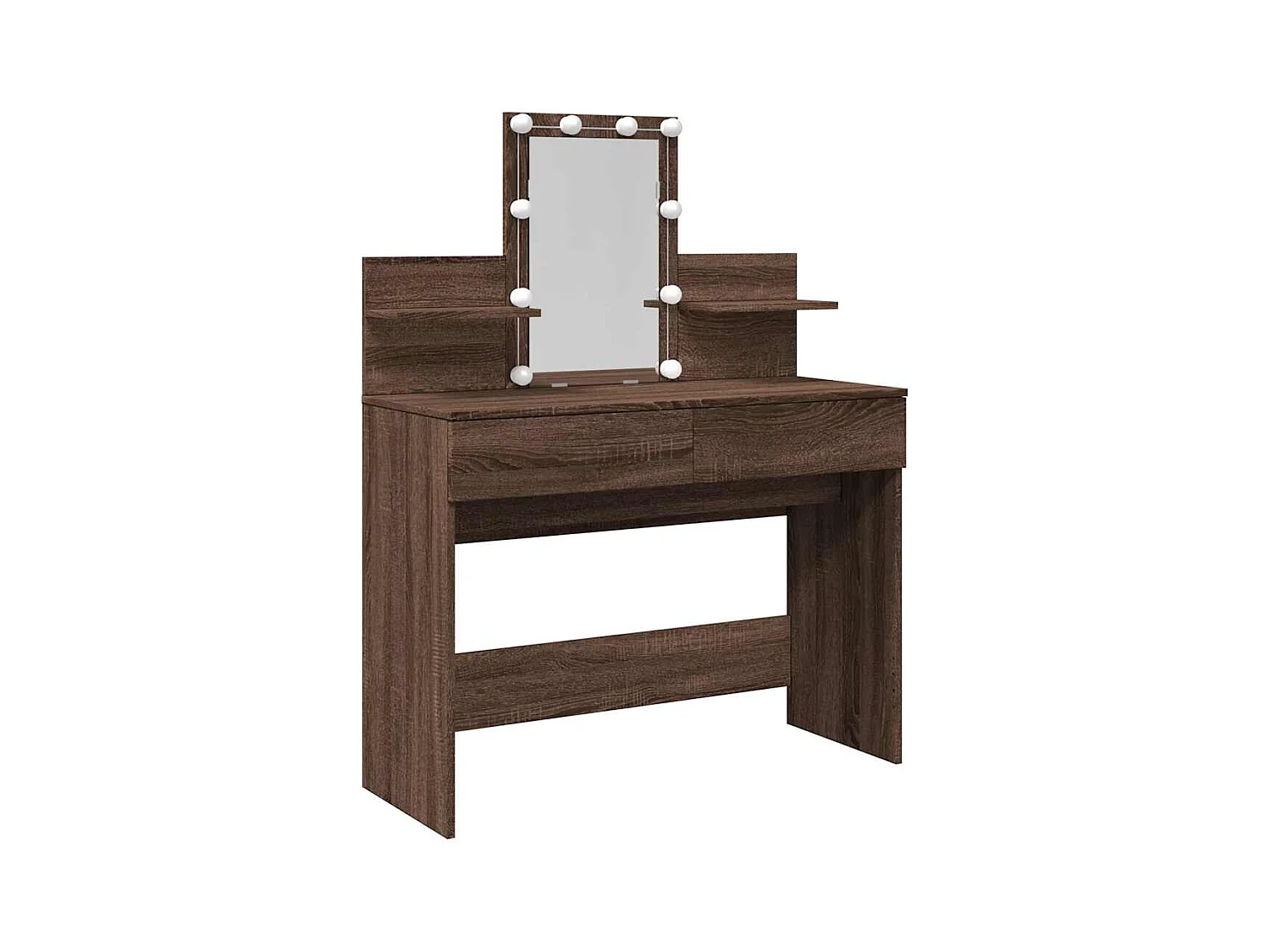 Kaptafel met LED bruin eiken 100x40x130 cm