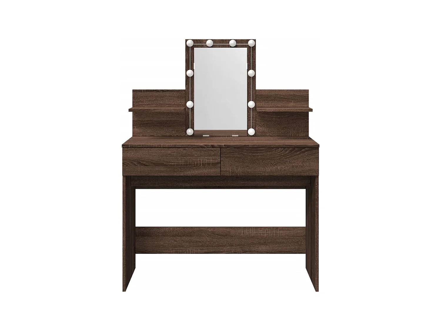 Kaptafel met LED bruin eiken 100x40x130 cm