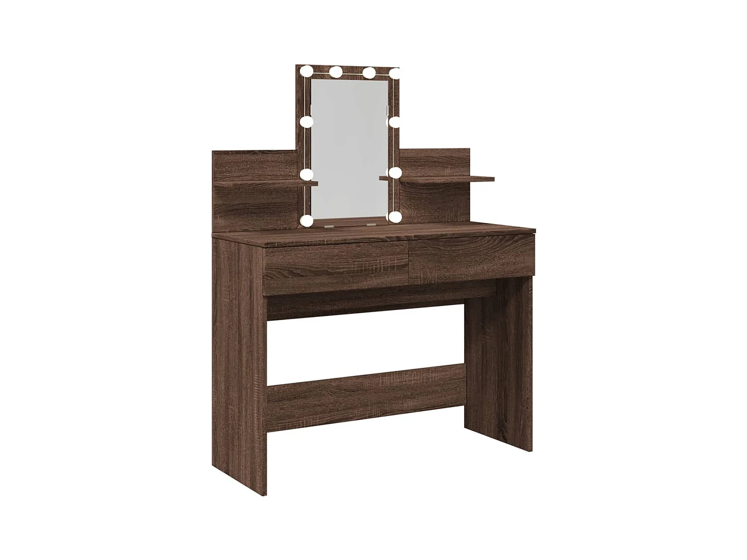 Kaptafel met LED bruin eiken 100x40x130 cm