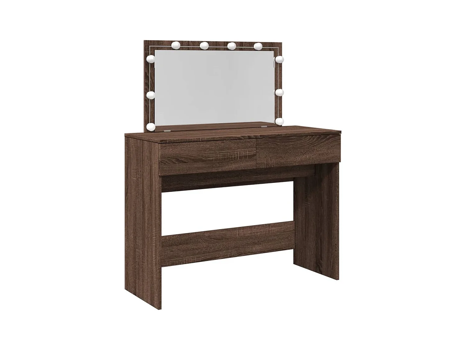 Kaptafel met LED bruin eiken 100x40x120 cm