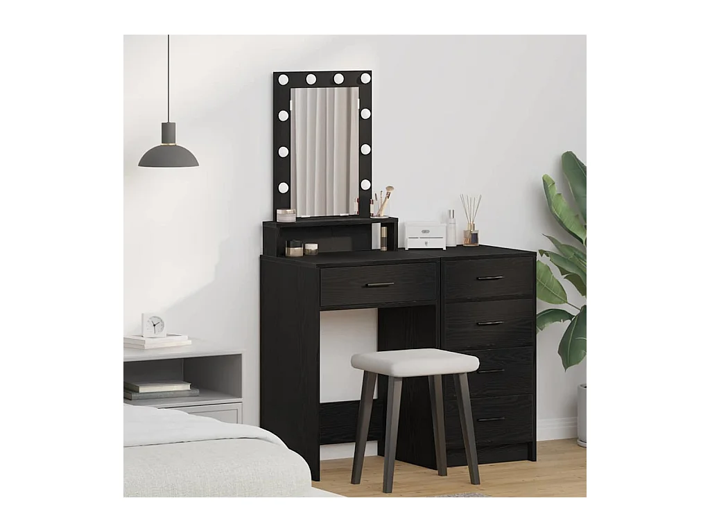 Table de Toilette Noir 50 x 41 x 140 cm Bois d'ingénierie