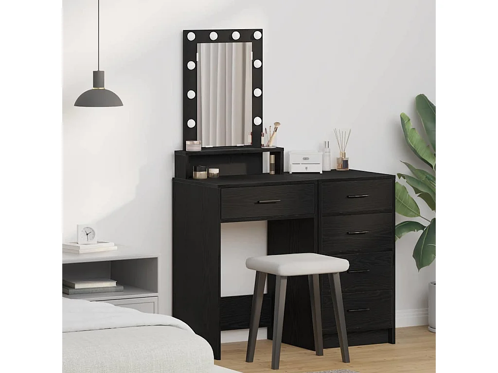 Table de Toilette Noir 50 x 41 x 140 cm Bois d'ingénierie