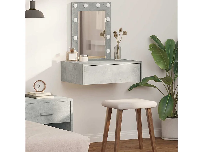 Grijze kaptafel 60 x 40 x 70 cm bewerkt hout