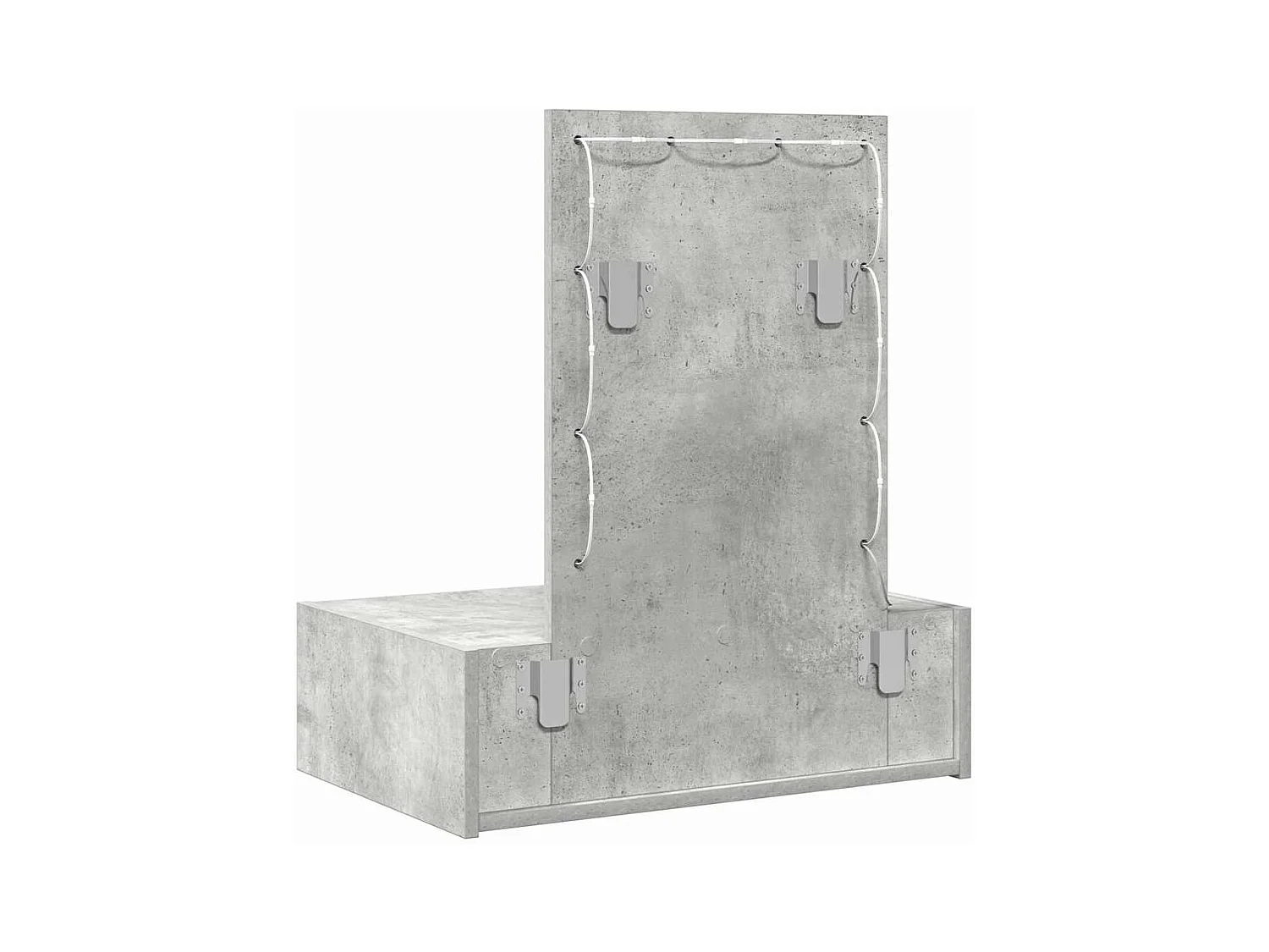 Toletta grigia 60 x 40 x 70 cm in legno ingegnerizzato