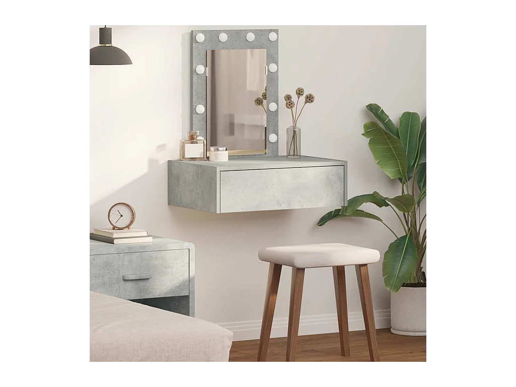 Table de Toilette Gris 60 x 40 x 70 cm Bois d'ingénierie