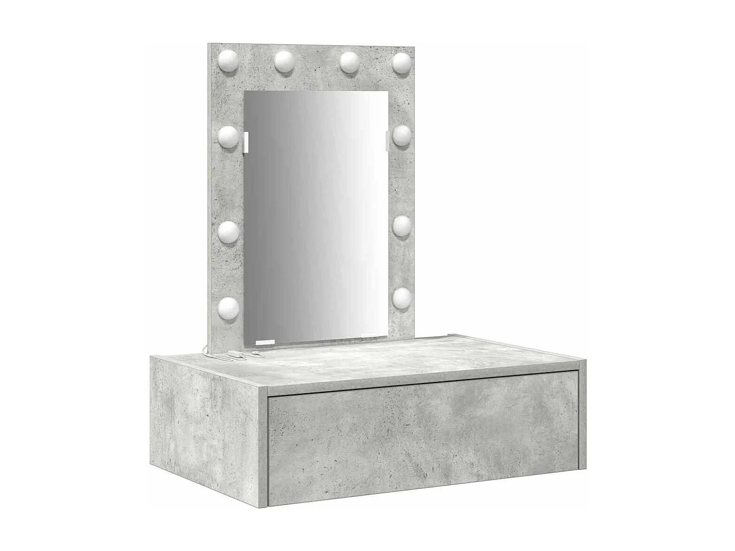 Grijze kaptafel 60 x 40 x 70 cm bewerkt hout