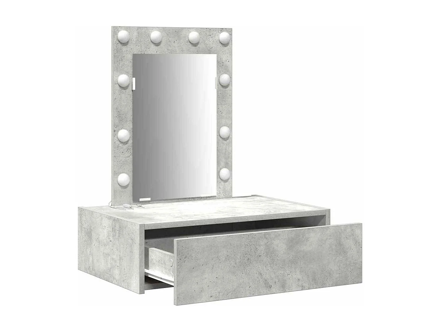 Grijze kaptafel 60 x 40 x 70 cm bewerkt hout