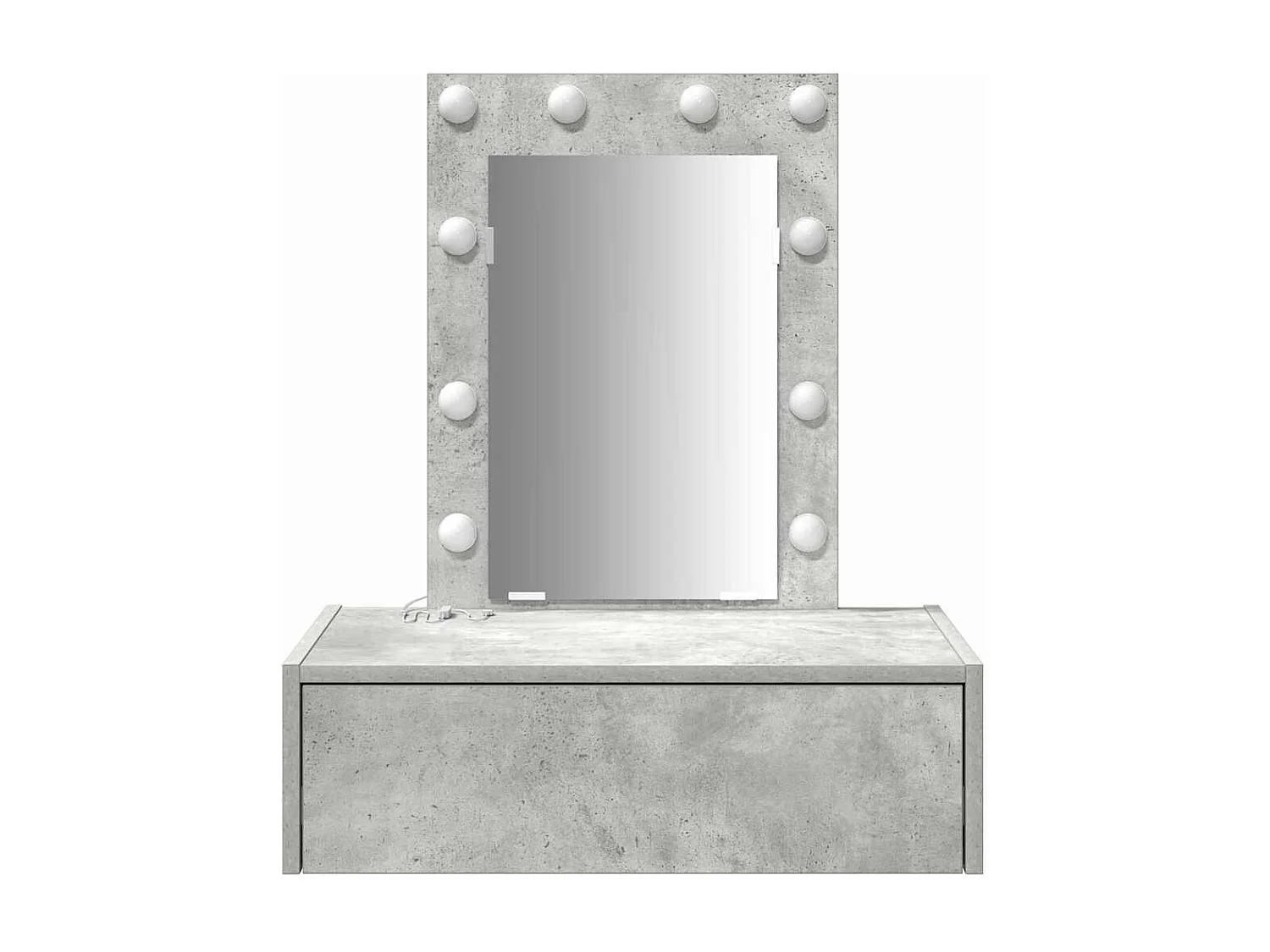 Grijze kaptafel 60 x 40 x 70 cm bewerkt hout