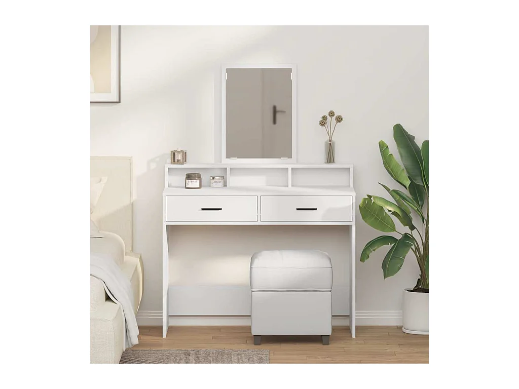 Coiffeuse avec tiroir Blanc 100 x 41 x 140 cm Bois d'ingénierie