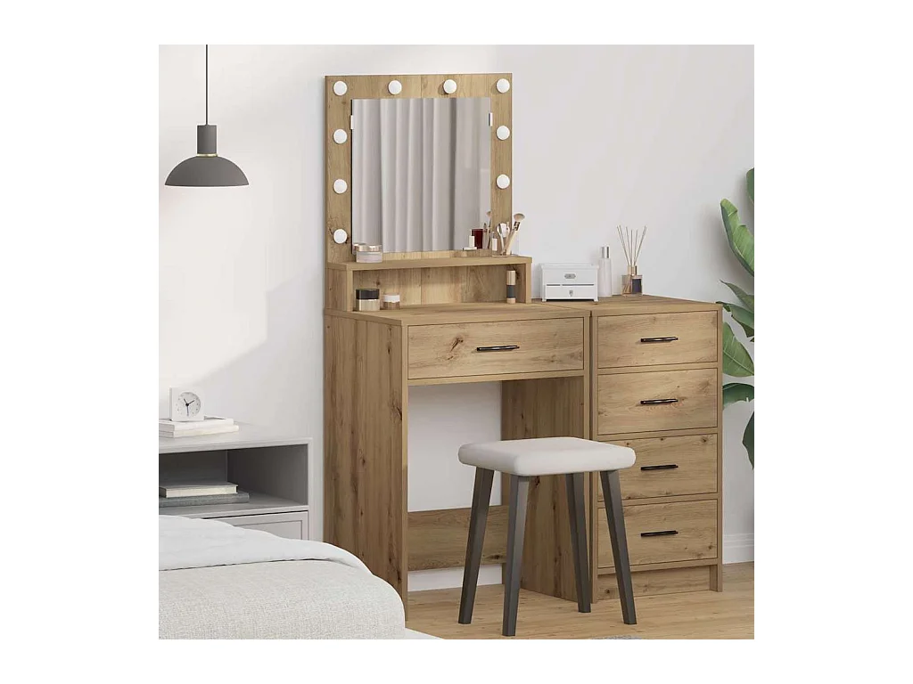 Coiffeuse chêne artisanal 50 x 41 x 135 cm Bois d'ingénierie