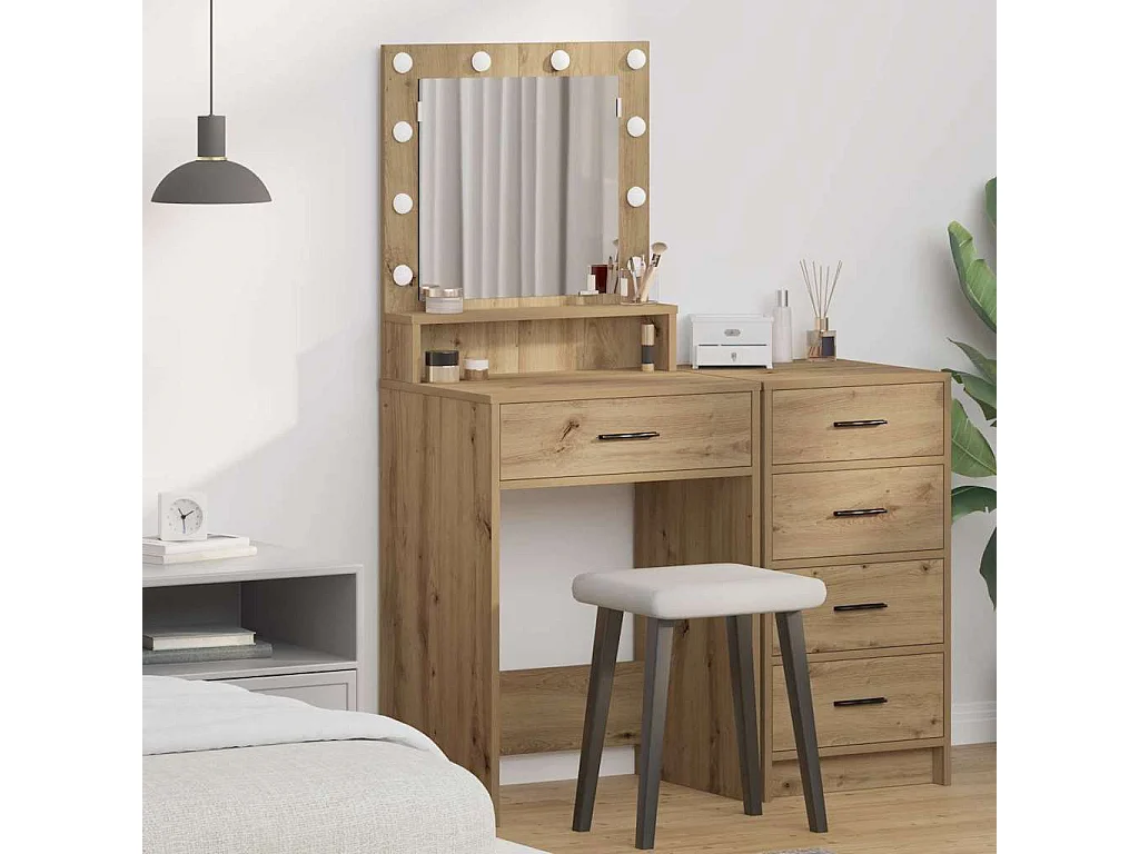 Coiffeuse chêne artisanal 50 x 41 x 135 cm Bois d'ingénierie