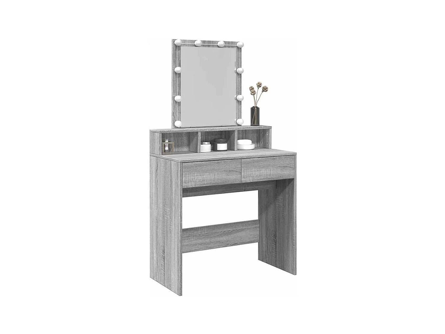 Kaptafel met LED Sonoma grijs 80x41x144,5 cm