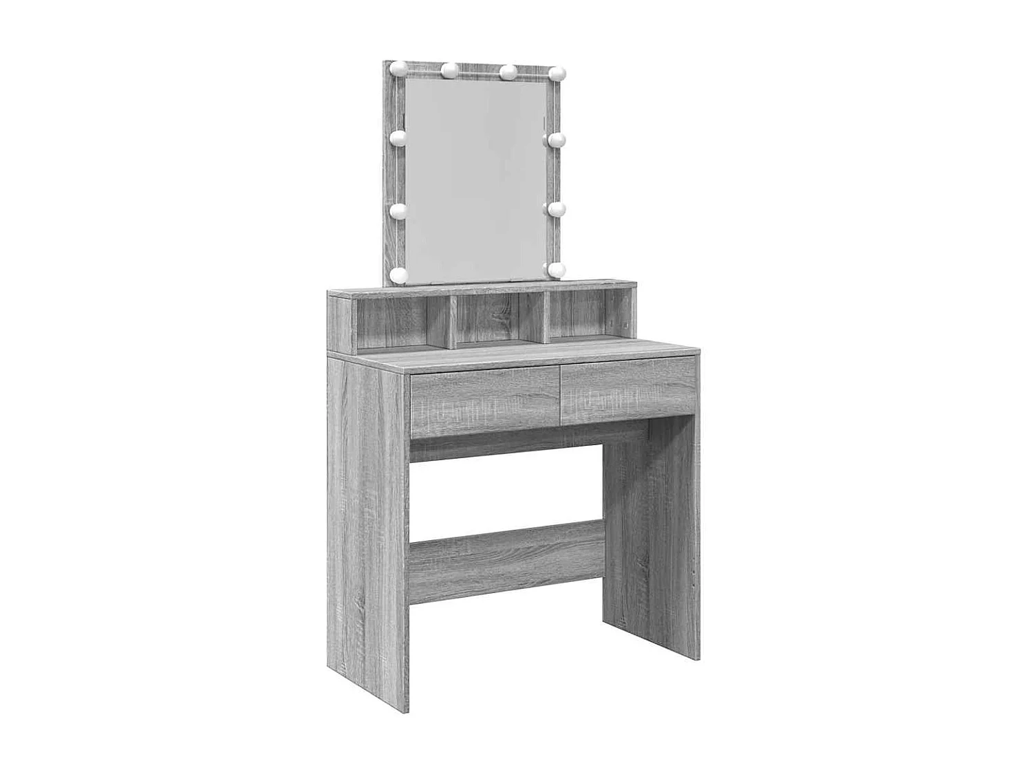 Tocador con LED Sonoma gris 80x41x144,5 cm