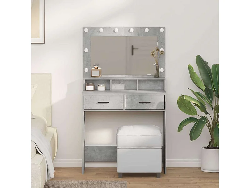 Coiffeuse Gris béton 79 x 41 x 135 cm Bois d'ingénierie