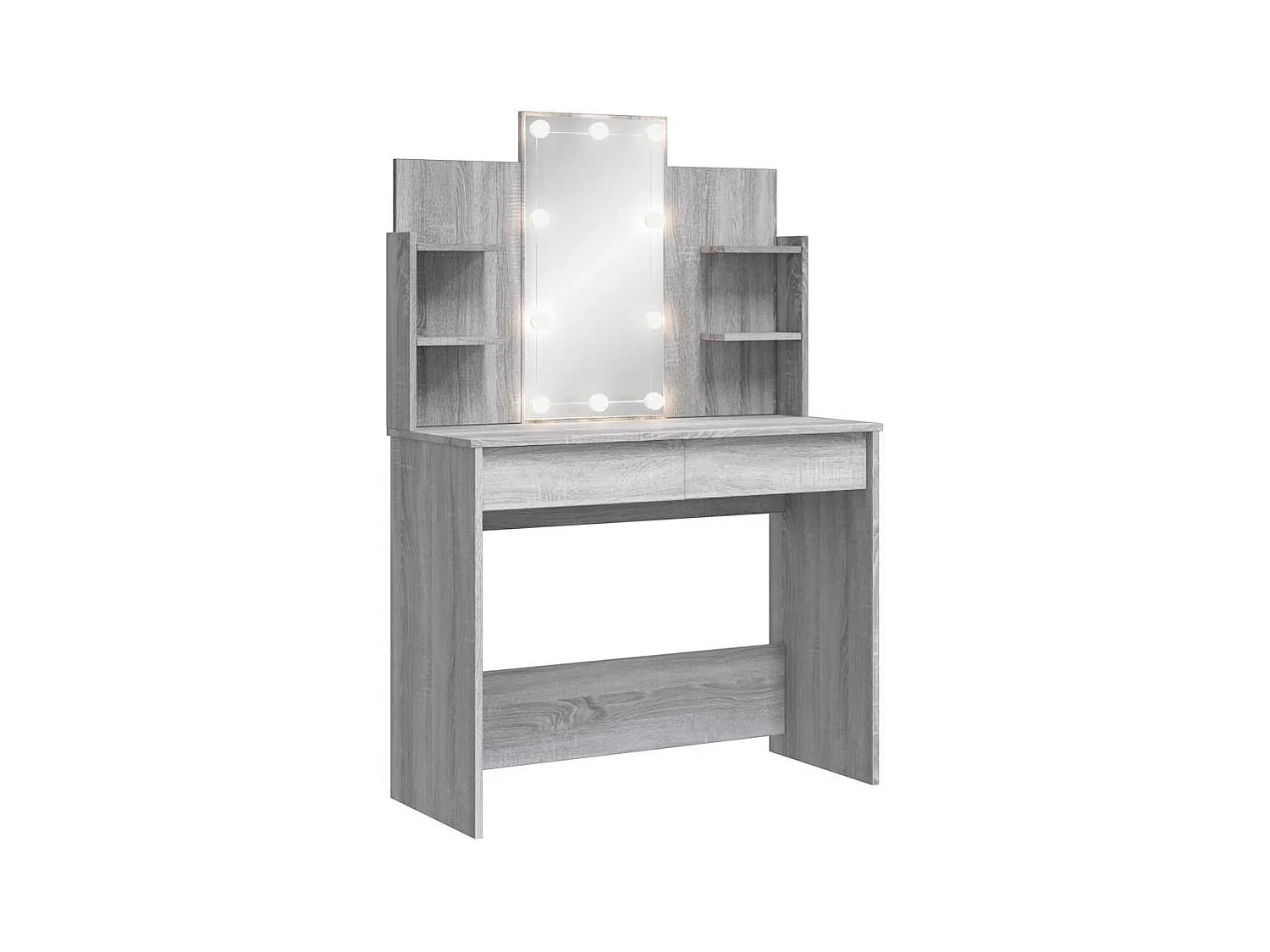 Kaptafel met LED-verlichting Sonoma grijs 96x40x142 cm