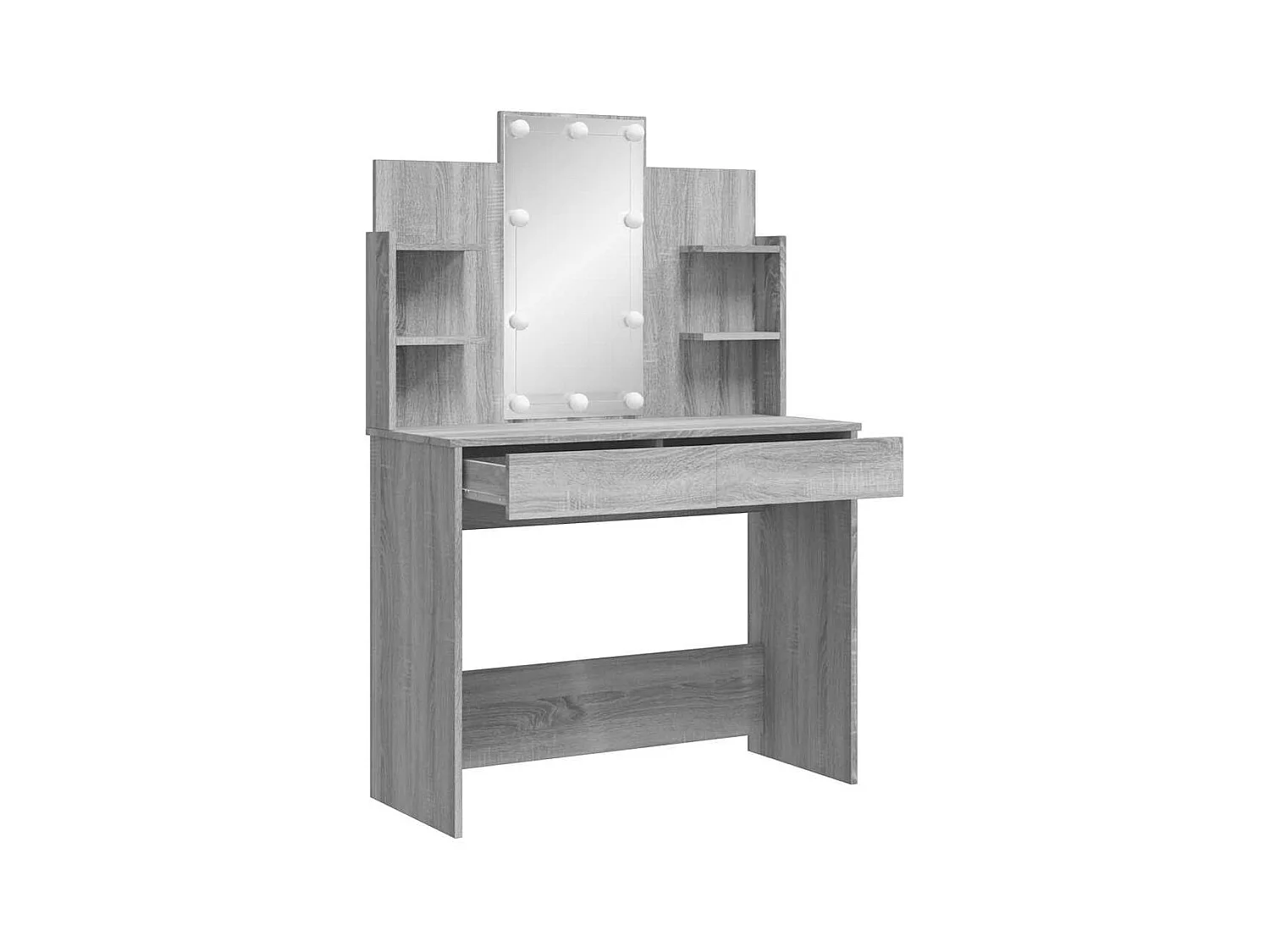 Kaptafel met LED-verlichting Sonoma grijs 96x40x142 cm