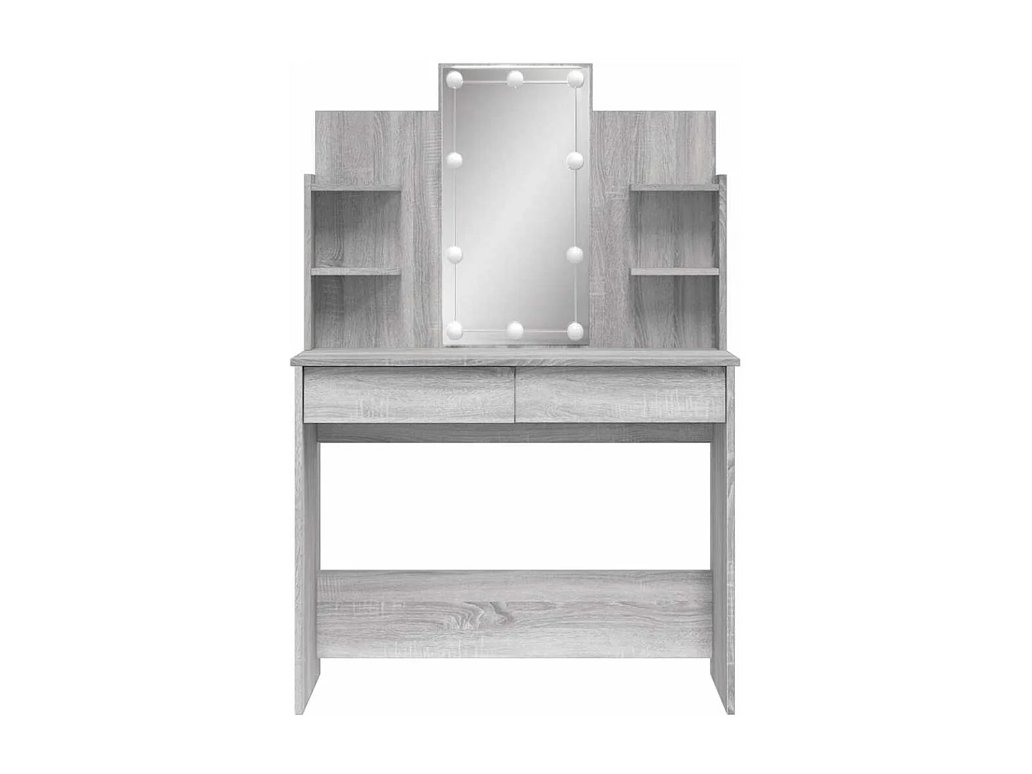 Tocador con luces LED Sonoma gris 96x40x142 cm