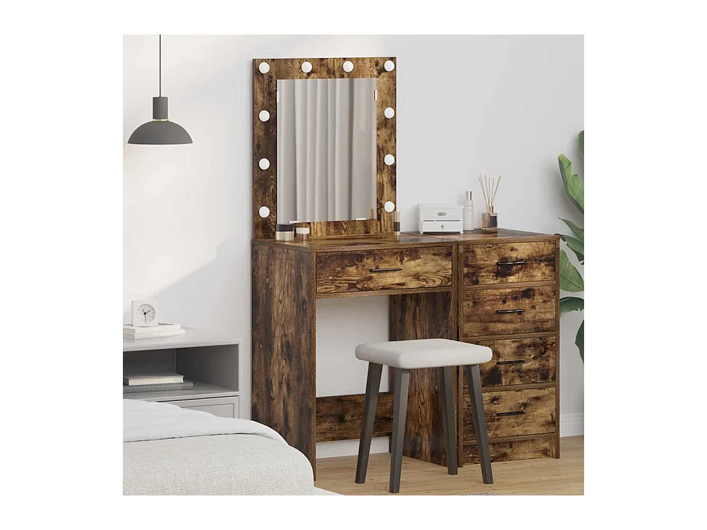 Coiffeuse Chêne fumé 50 x 41 x 135 cm Bois d'ingénierie
