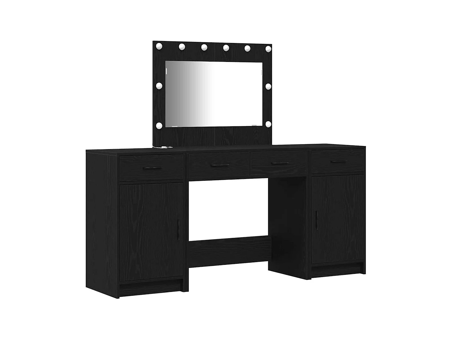 Table de Toilette 3 pcs Noir 40 x 41 x 75 cm Bois d'ingénierie