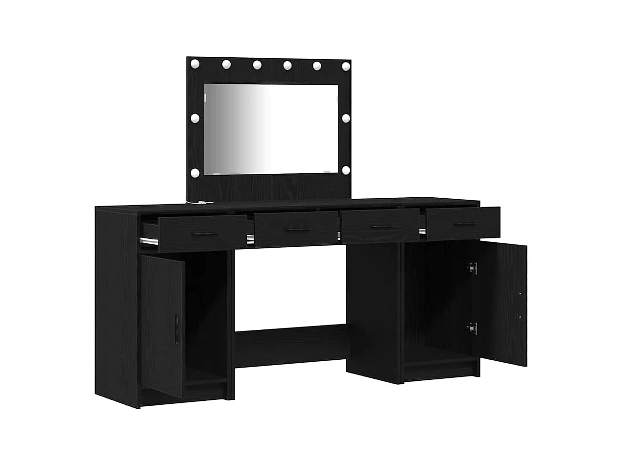 Table de Toilette 3 pcs Noir 40 x 41 x 75 cm Bois d'ingénierie