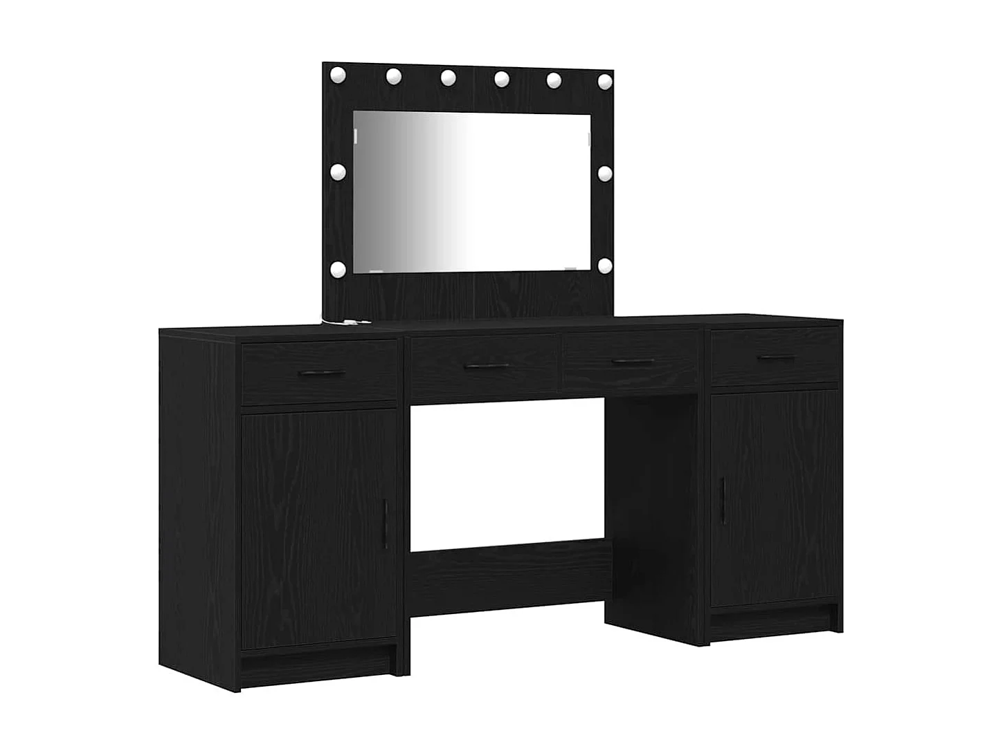 Table de Toilette 3 pcs Noir 40 x 41 x 75 cm Bois d'ingénierie