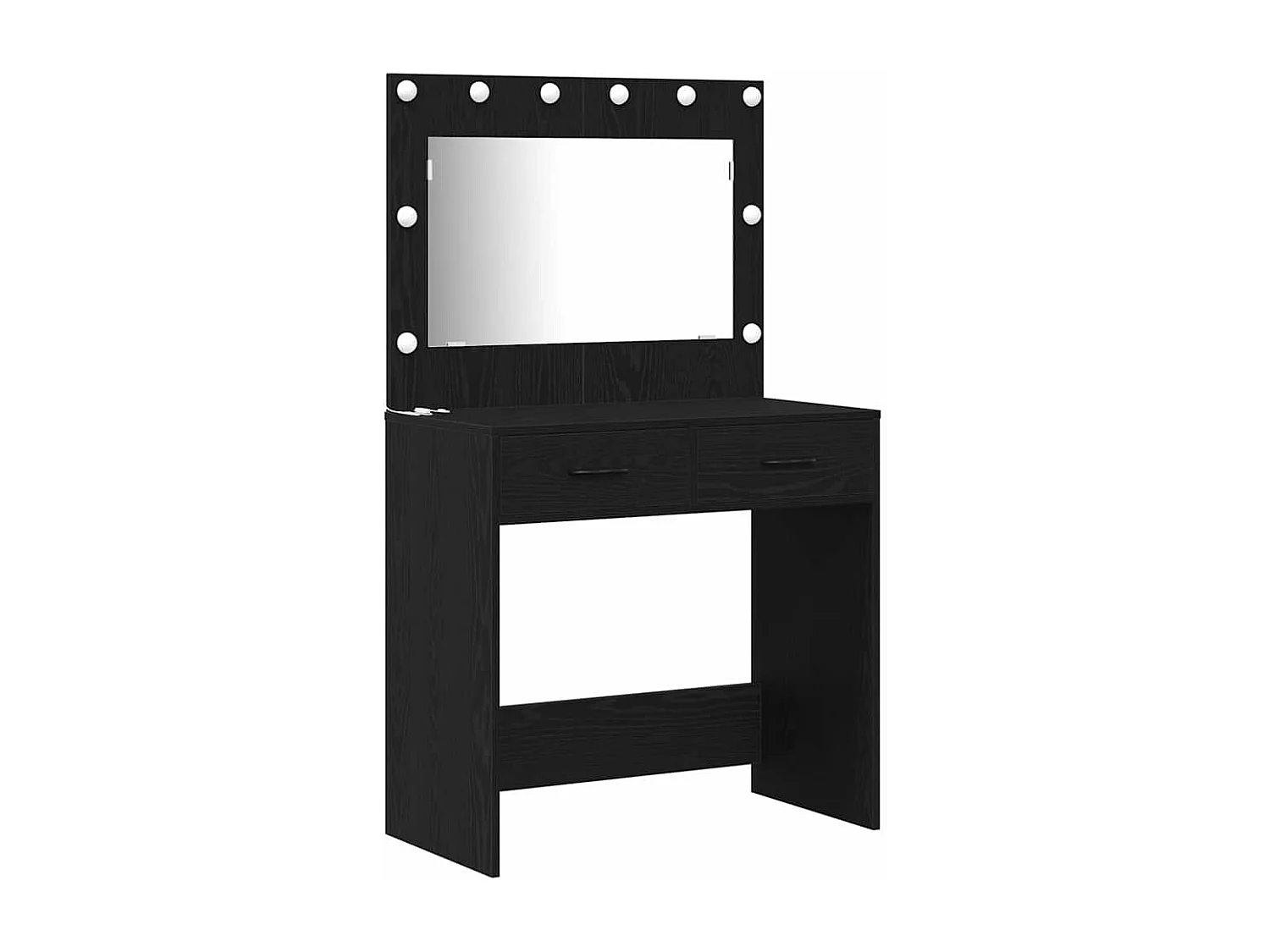 Table de Toilette 3 pcs Noir 40 x 41 x 75 cm Bois d'ingénierie