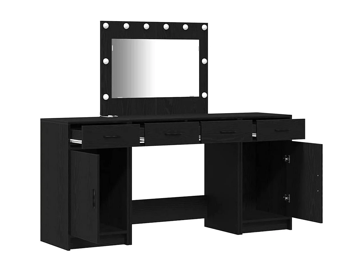 Table de Toilette 3 pcs Noir 40 x 41 x 75 cm Bois d'ingénierie
