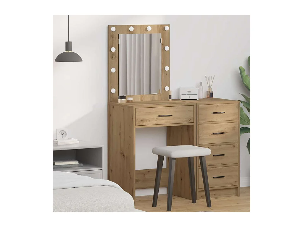 Coiffeuse chêne artisanal 50 x 41 x 135 cm Bois d'ingénierie