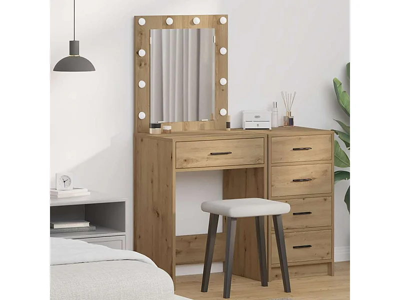 Coiffeuse chêne artisanal 50 x 41 x 135 cm Bois d'ingénierie