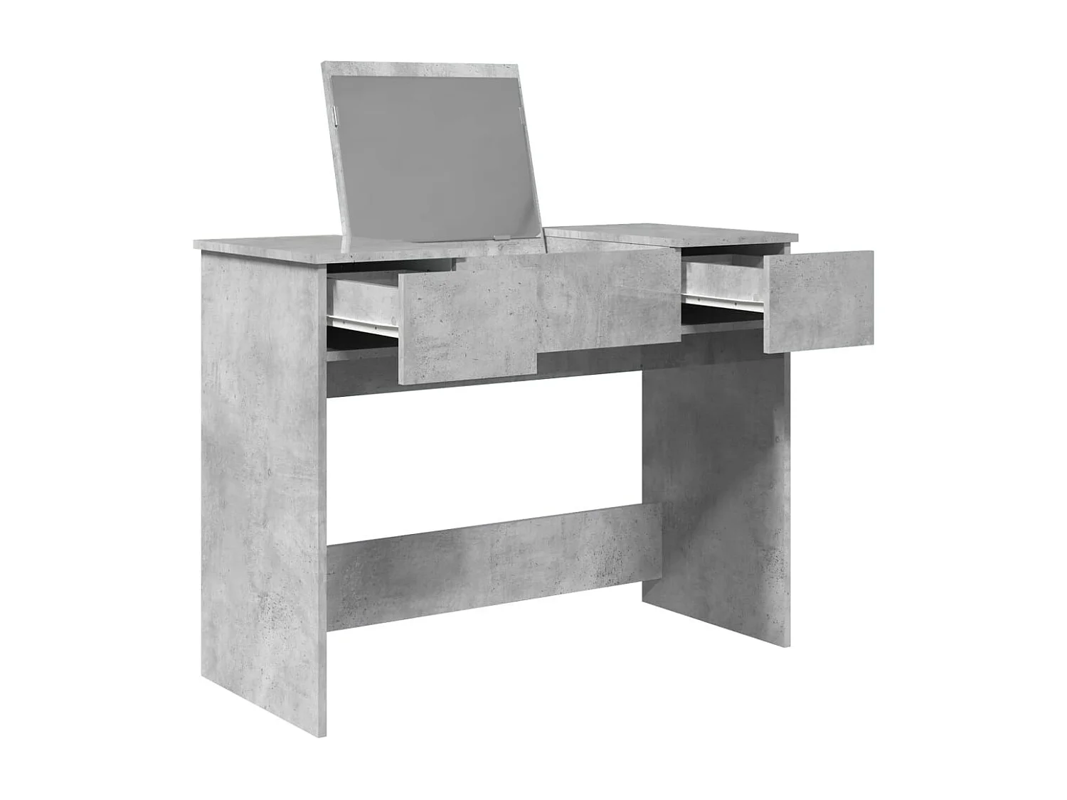 Tocador con espejo gris hormigón 100x45x76 cm