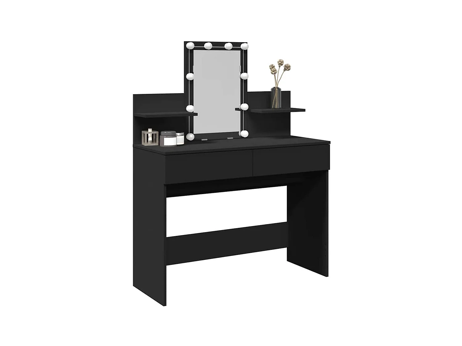 Tocador con LED negro 100x40x130 cm