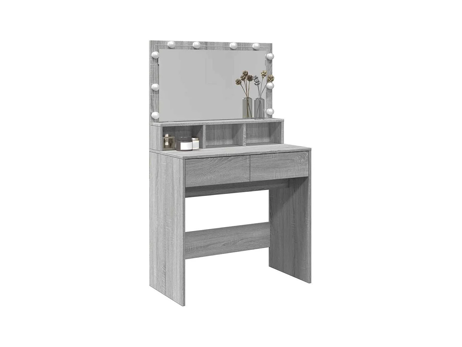 Kaptafel met LED Sonoma grijs 80x41x134,5 cm