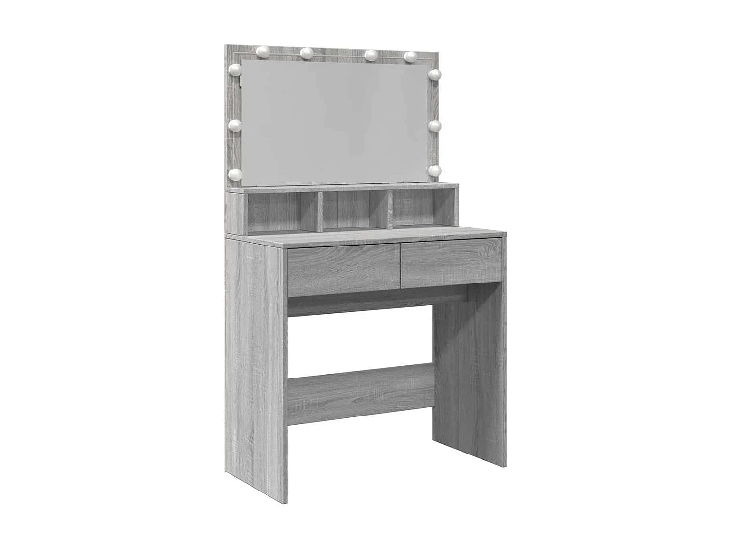 Tocador con LED Sonoma gris 80x41x134,5 cm