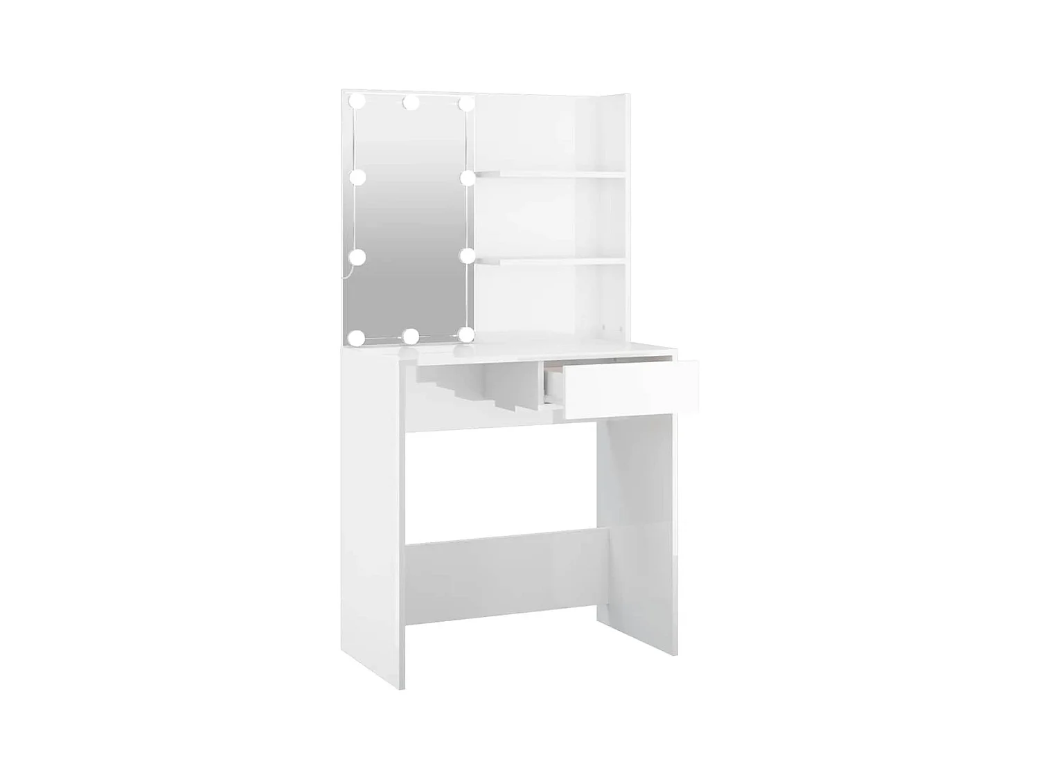 Toletta con LED Bianco lucido 74,5x40x141 cm