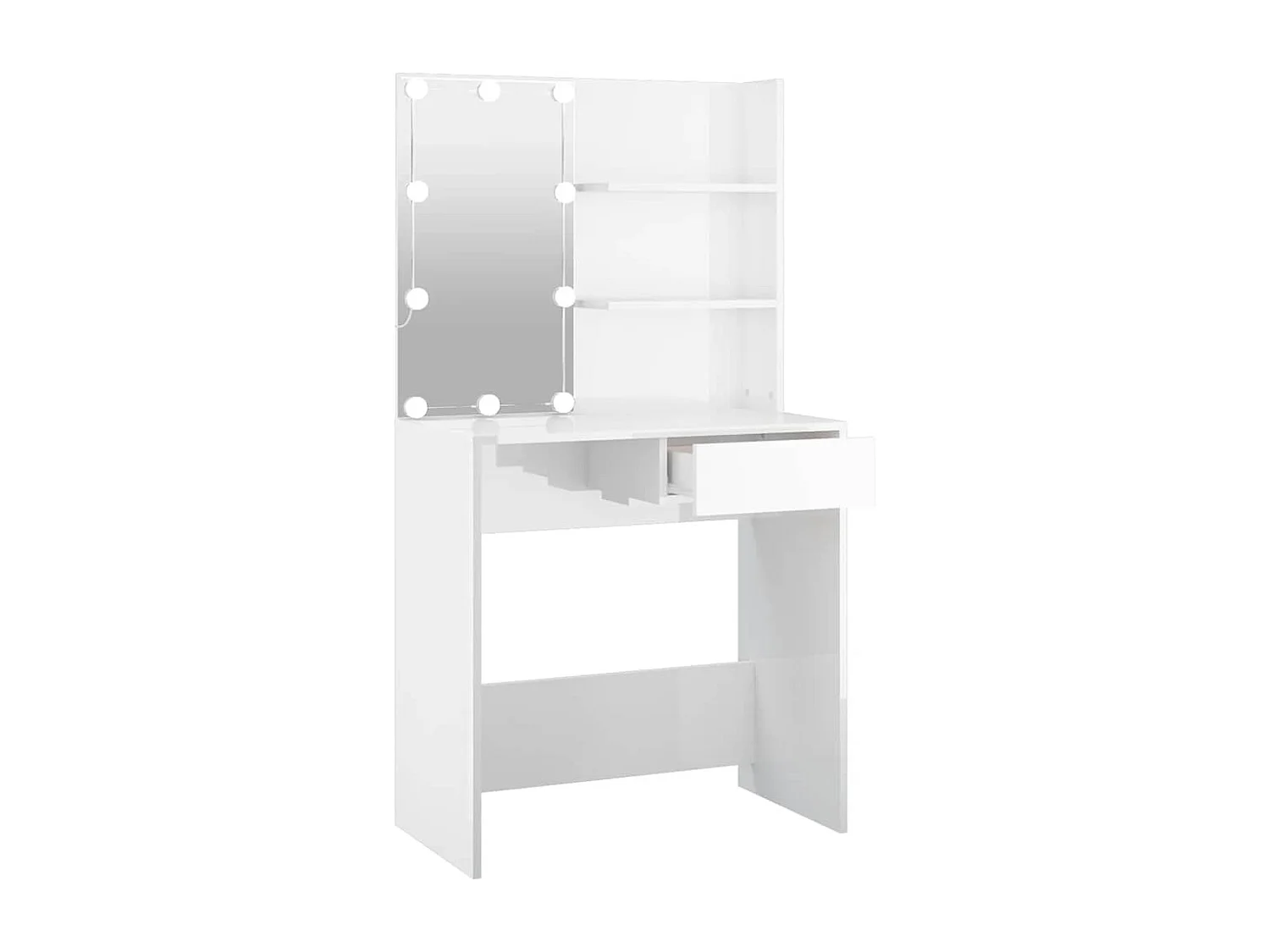 Toletta con LED Bianco lucido 74,5x40x141 cm