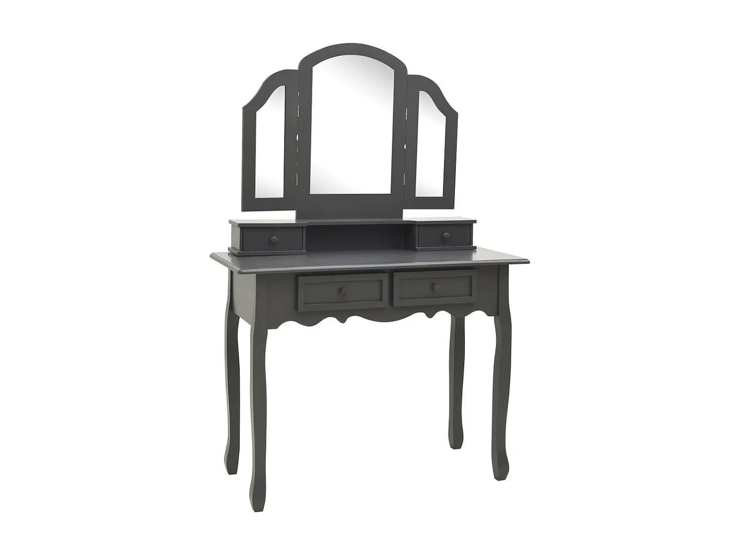 Conjunto de tocador con taburete Gris 100x40x146cm Paulownia