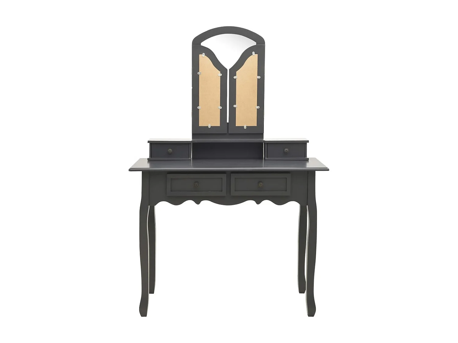 Conjunto de tocador con taburete Gris 100x40x146cm Paulownia