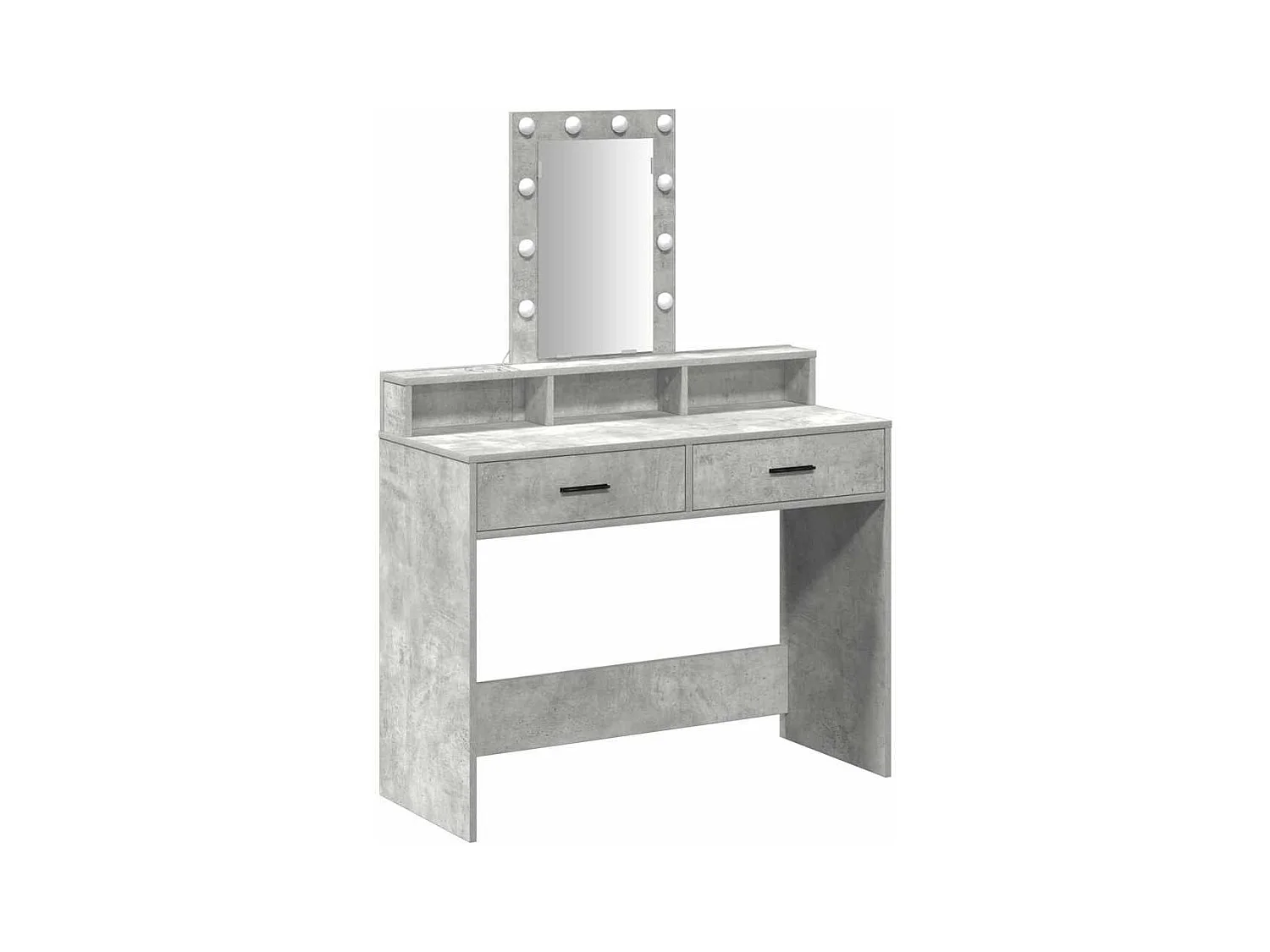 Grijze kaptafel 100 x 41 x 140 cm bewerkt hout