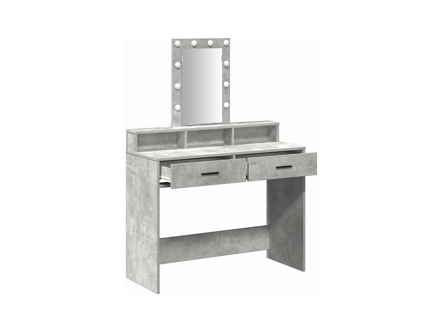 Grijze kaptafel 100 x 41 x 140 cm bewerkt hout