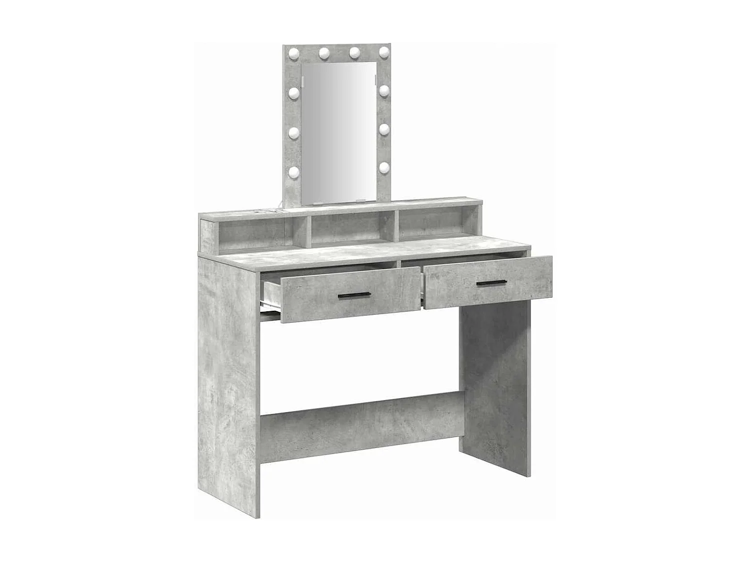 Grijze kaptafel 100 x 41 x 140 cm bewerkt hout