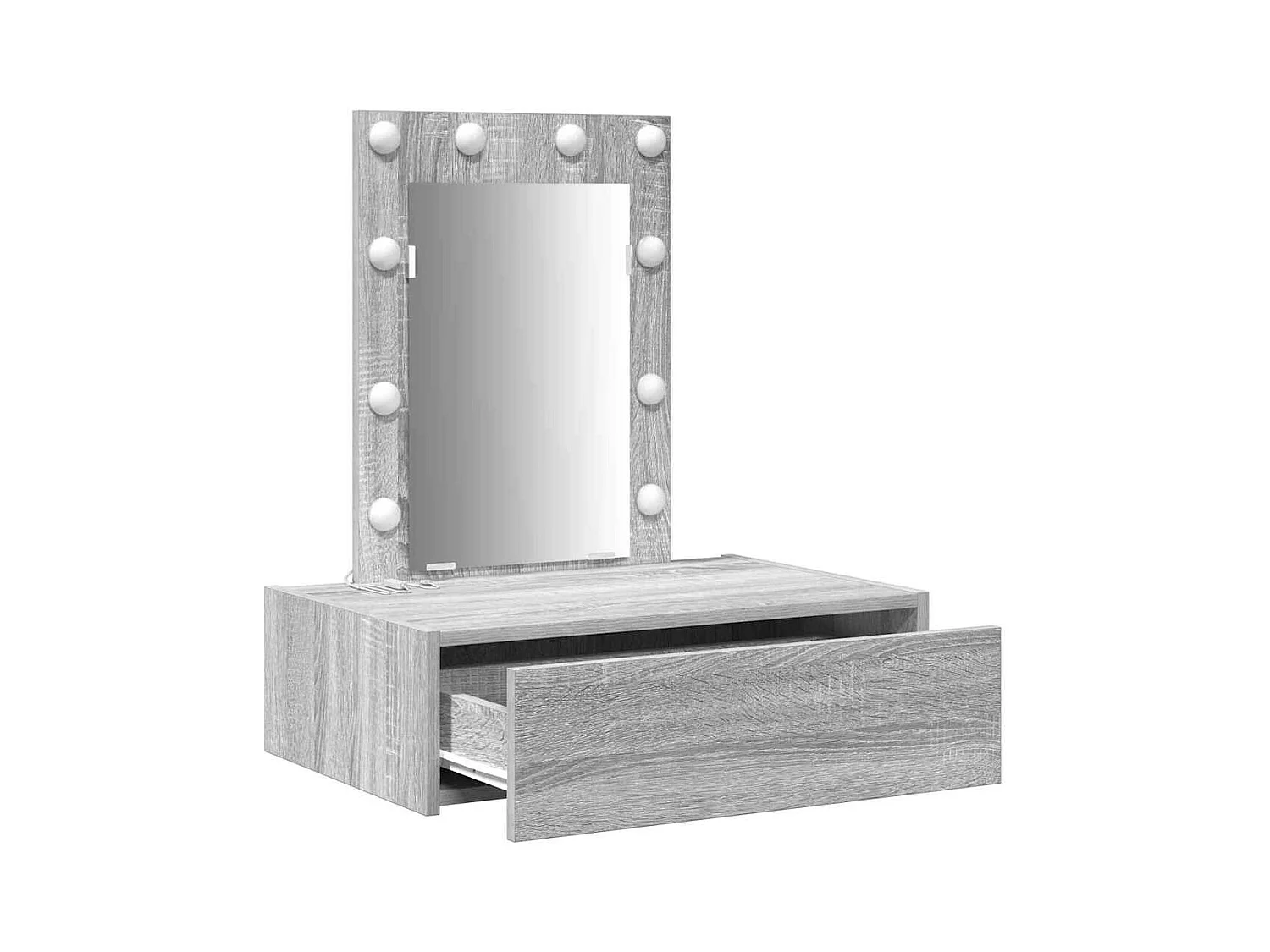 Grijze kaptafel 60 x 40 x 70 cm bewerkt hout