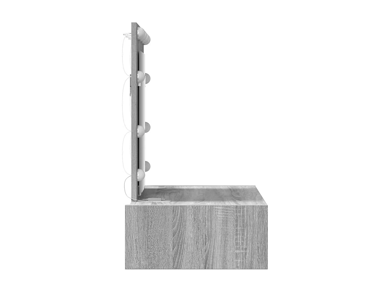 Grijze kaptafel 60 x 40 x 70 cm bewerkt hout