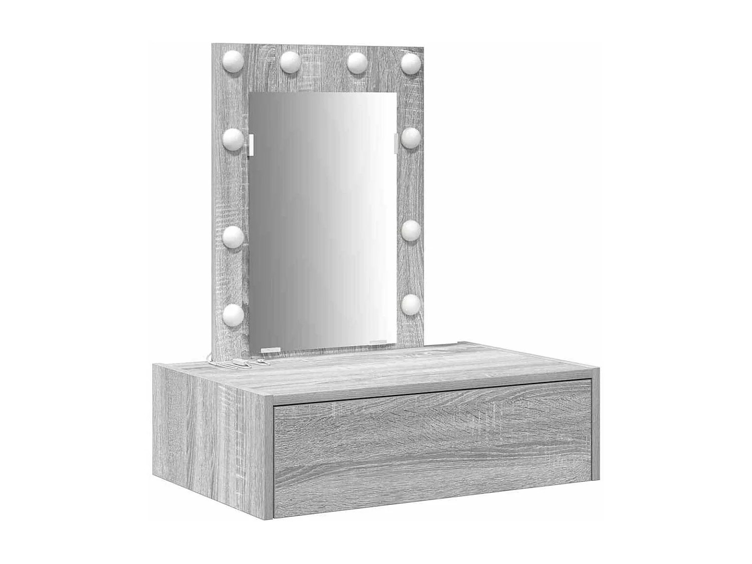 Grijze kaptafel 60 x 40 x 70 cm bewerkt hout