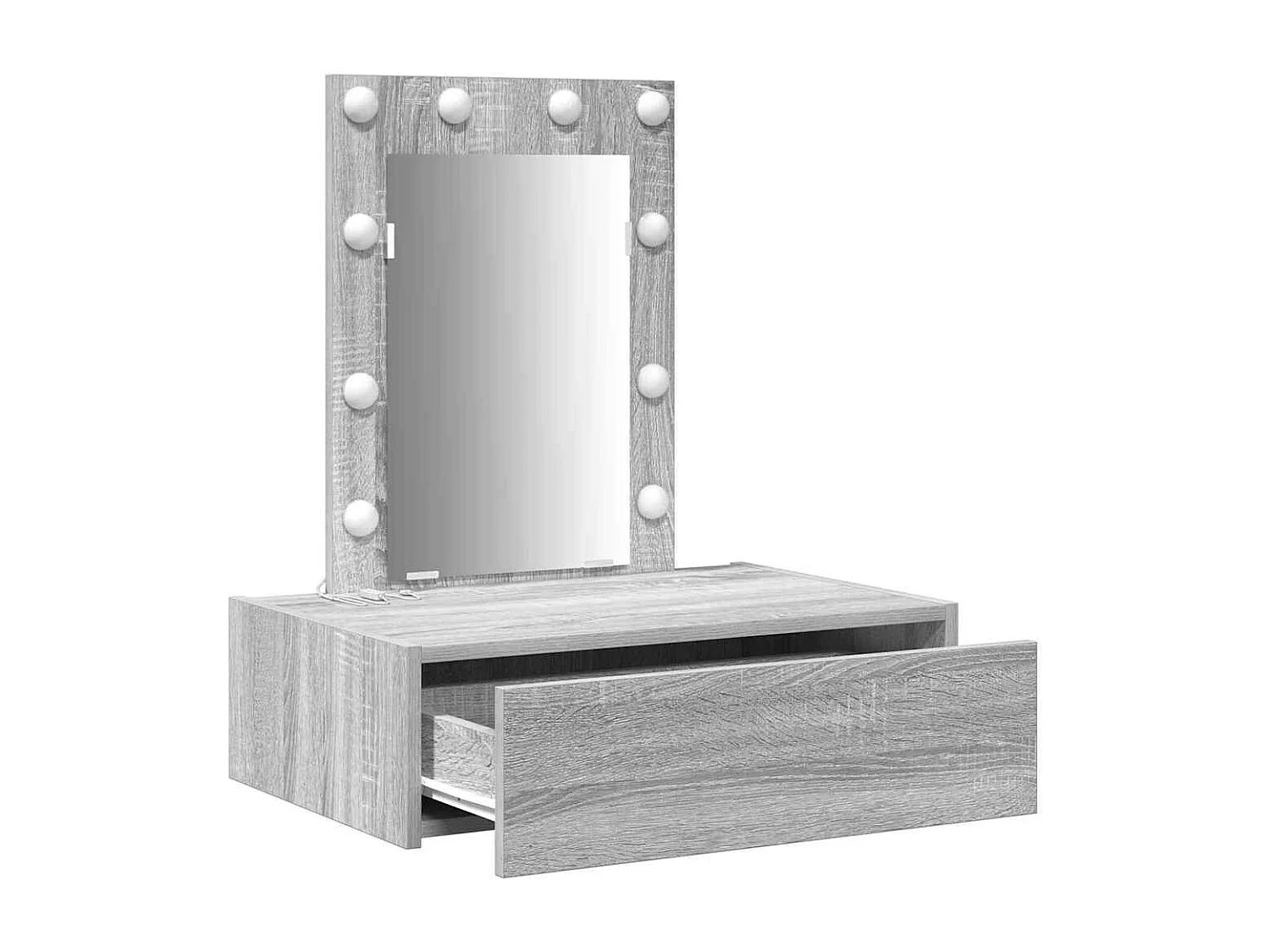 Grijze kaptafel 60 x 40 x 70 cm bewerkt hout