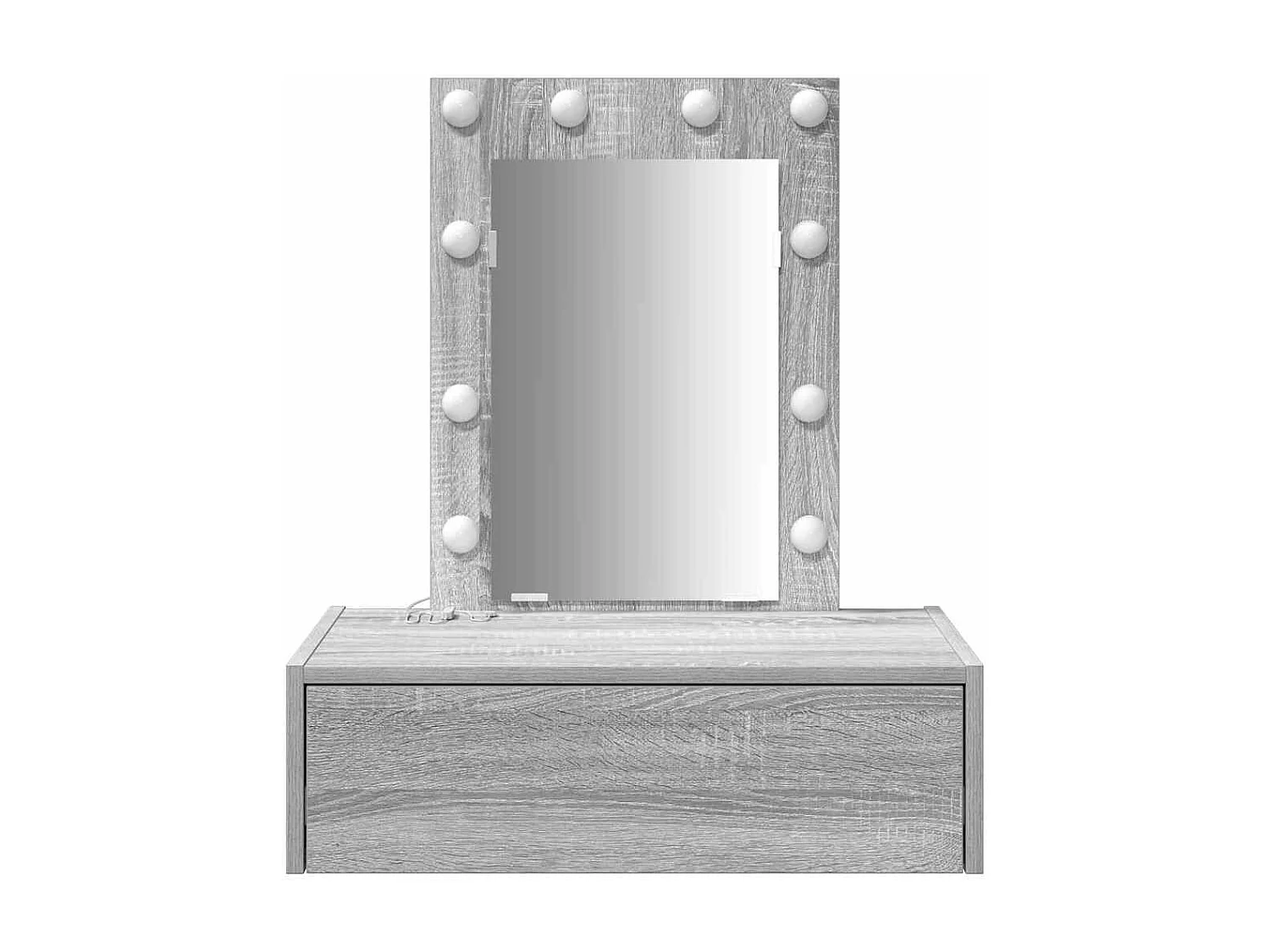 Grijze kaptafel 60 x 40 x 70 cm bewerkt hout