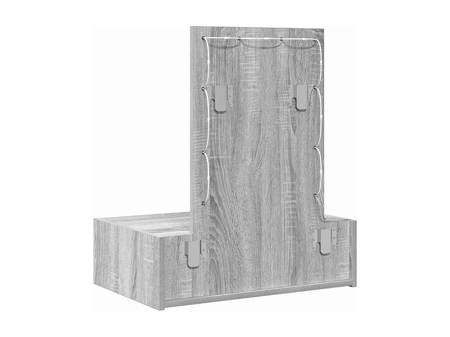 Grijze kaptafel 60 x 40 x 70 cm bewerkt hout