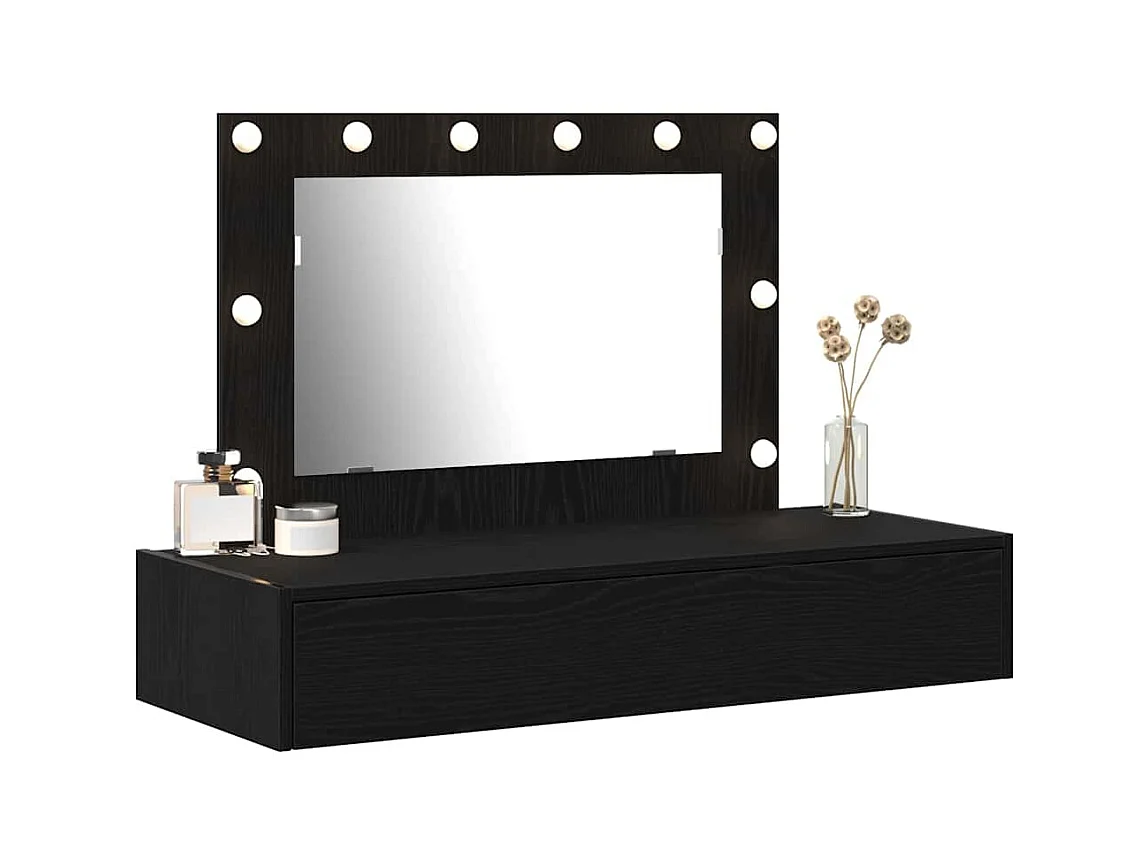 Table de Toilette Noir 100 x 40 x 70 cm Bois d'ingénierie