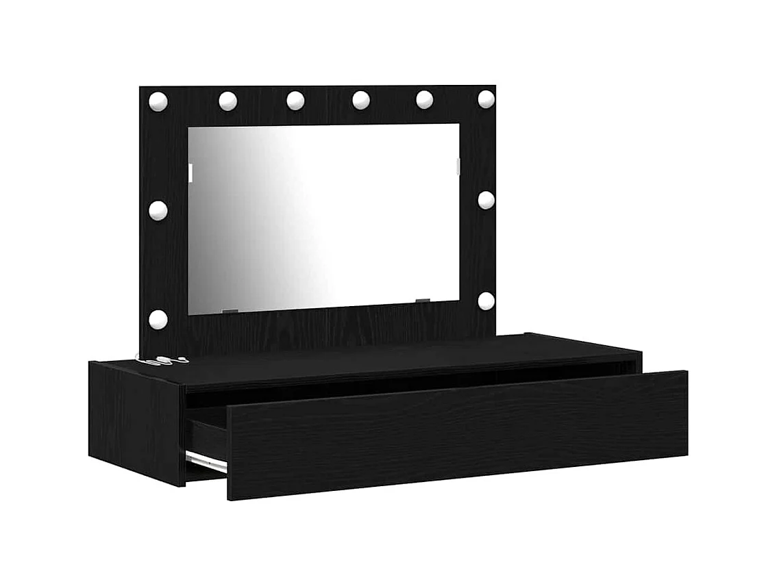 Table de Toilette Noir 100 x 40 x 70 cm Bois d'ingénierie